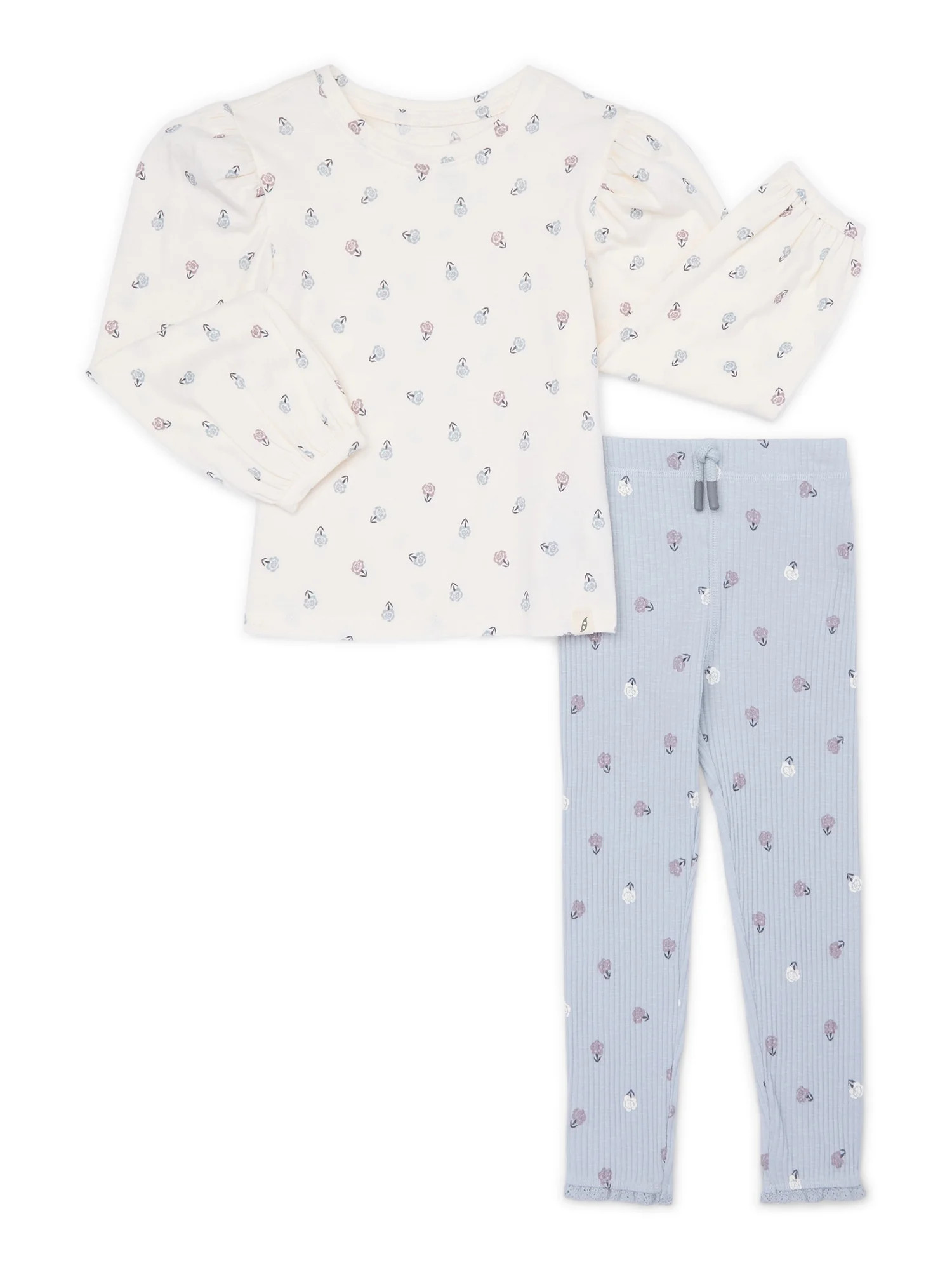 easy-peasy Toddler Girl Jersey T-Shirt and Rib Leggings Outfit Set, 2-Piece, Sizes 18M-5T | Walmart (US)
