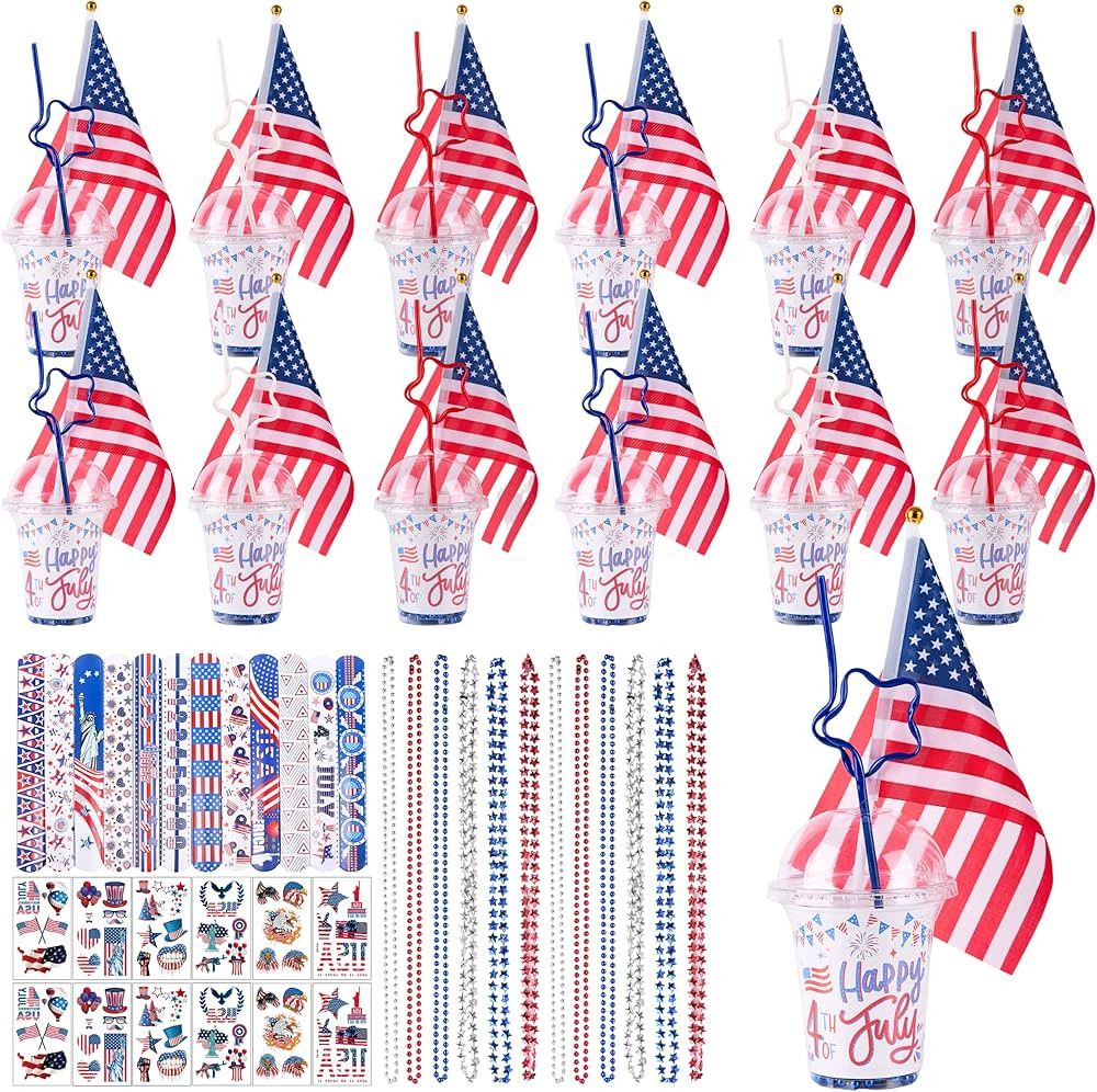 VTYEPOU 4th of July Party Favors Kids - Patriotic Accessories Red White & Blue - Fourth of July P... | Amazon (US)