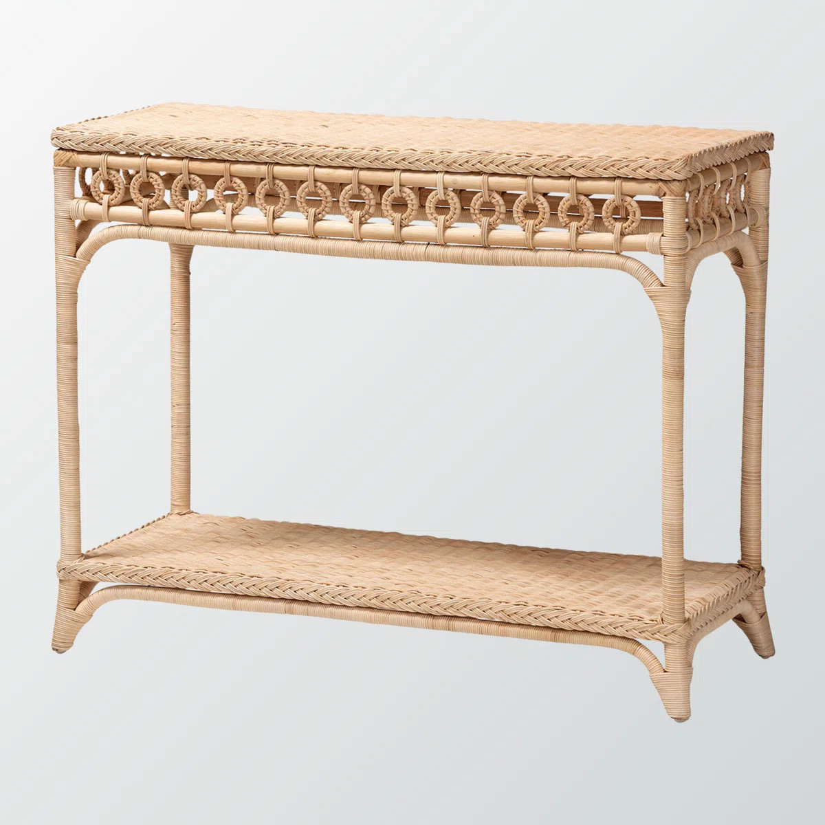 Comesanas Natural Rattan Accent Table with Loop Detailing, 33.26" H X 41.55" W X 17.03" D | Wayfair North America