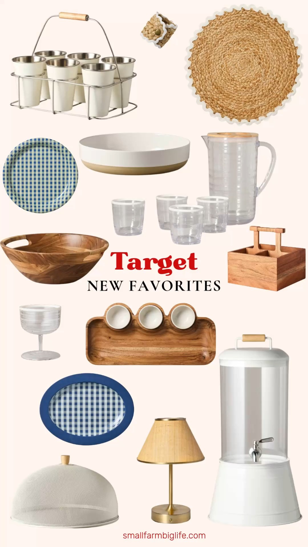 So many beautiful new Hearth and Hand finds at Target right now and I cannot stop adding things to my cart! From the cutest gingham paper plates and oval serve tray to a wooden dip platter, drink dispenser, melamine serve bowl, wooden serving bowl, woven jute napkin rings, rickrack trim chargers, and a gorgeous portable woven table lamp, these are the warm and charming pieces that make summer entertaining feel so effortless and put together. Such great quality at Target prices. Linking everything below! 

 #LTKSeasonal #LTKHome