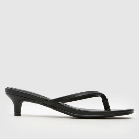 Womens Black schuh Sunnie Toe Post Kitten High Heels | schuh | Schuh