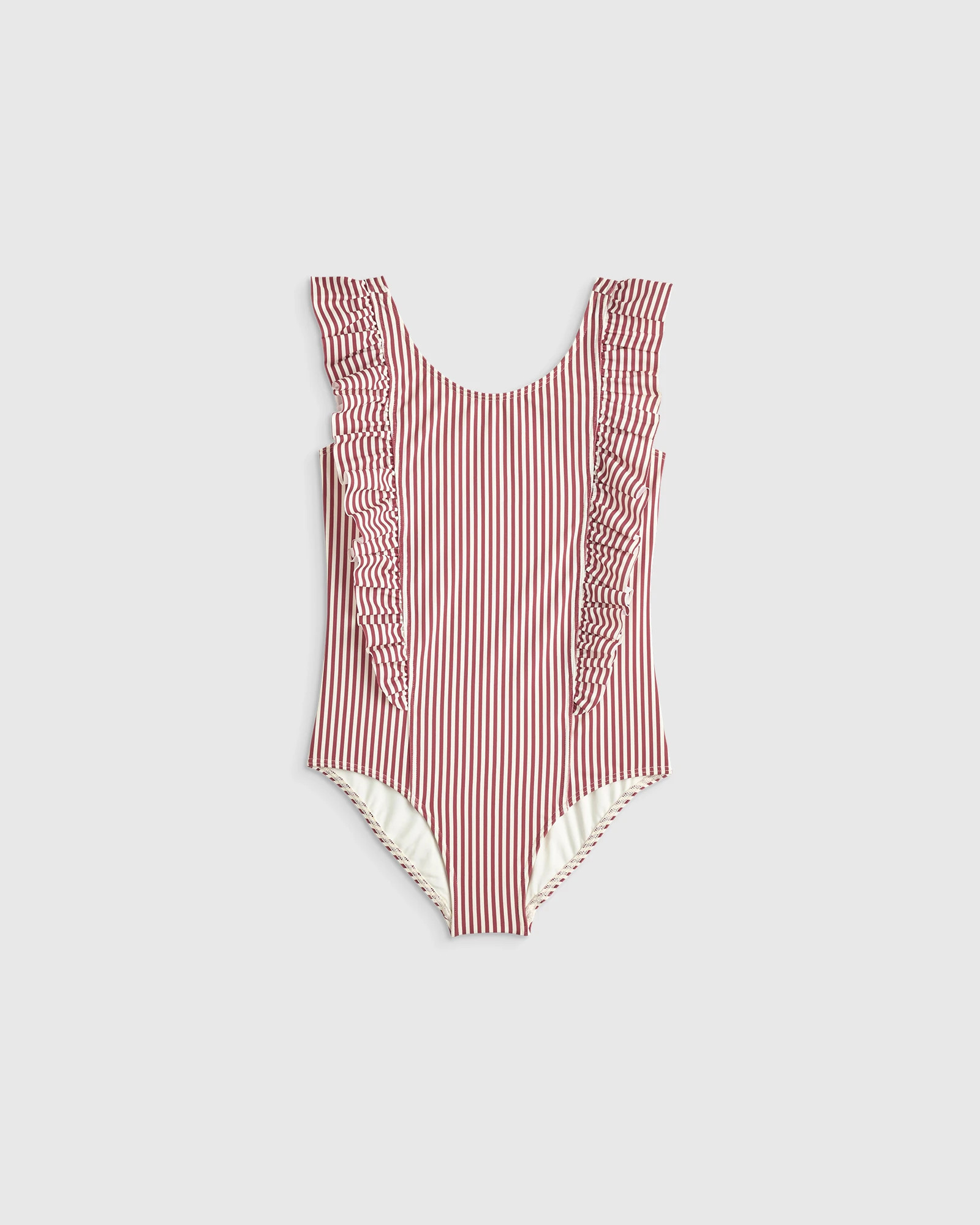 Quince | Ruffle One Piece Swimsuit in Popsicles, Size 10, Recycled Polyester / Spandex | Quince