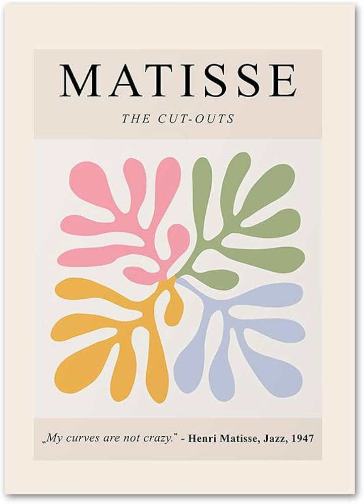 KEYGEM Henri Matisse Exhibition Poster Pink Green Cut Outs Canvas Wall Art Matisse Prints Matisse... | Amazon (US)