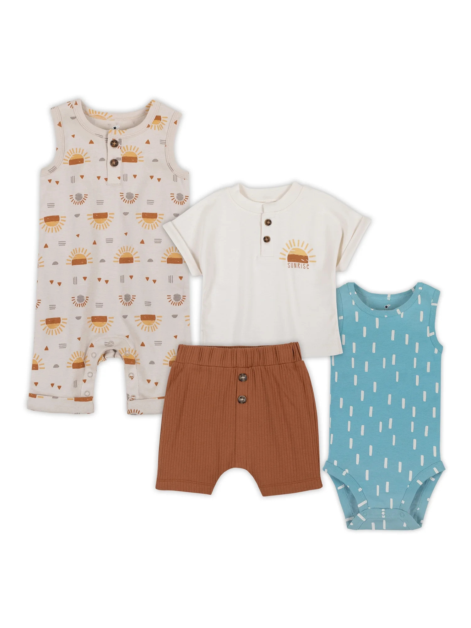 Little Star Organic Baby Boys 4Pc Mix and Match Gift Set, Size Newborn-24 Months - Walmart.com | Walmart (US)