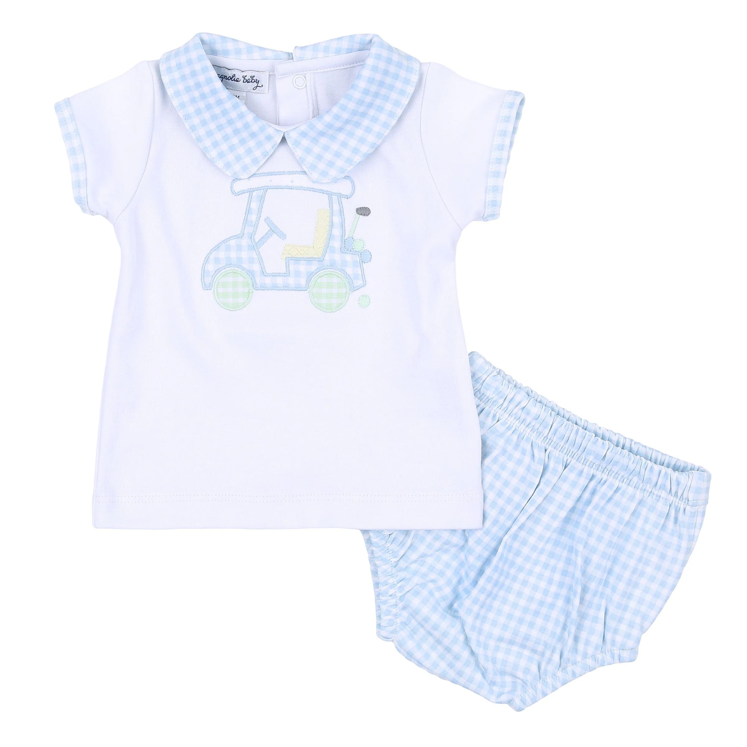 Magnolia Baby Little Caddie Applique Collared Diaper Cover Set | JoJo Mommy