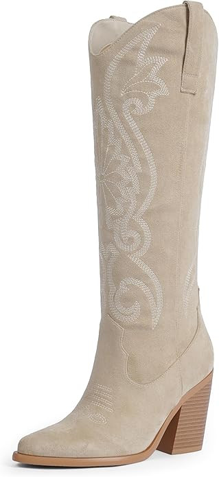 Modatope Cowgirl Boots Women Chunky Heel Knee High Cowboy Boots Embroidery Western Boots for Wome... | Amazon (US)
