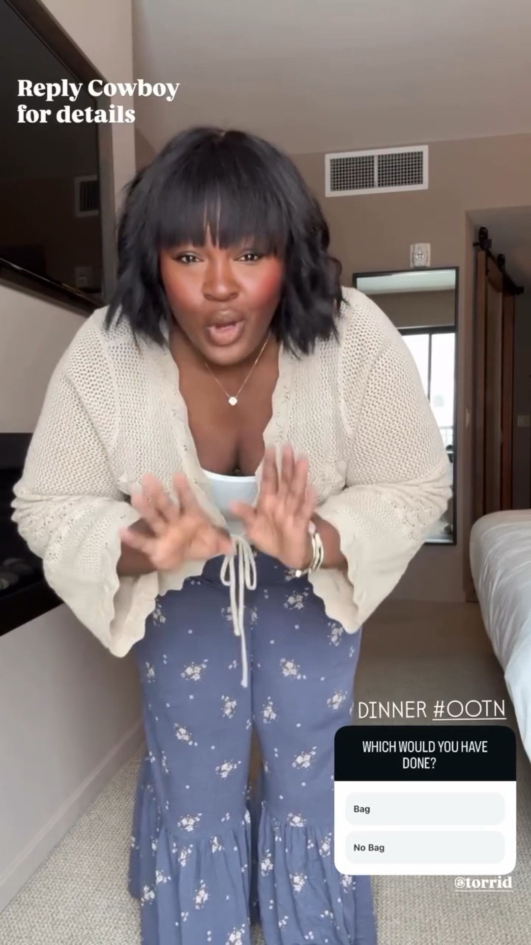 Reply Cowboy
for details  @torrid  DINNER #OOTN