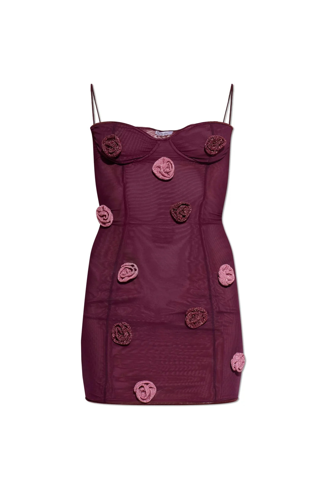 Oséree Mesh Rose Balconette Dress | Cettire Global