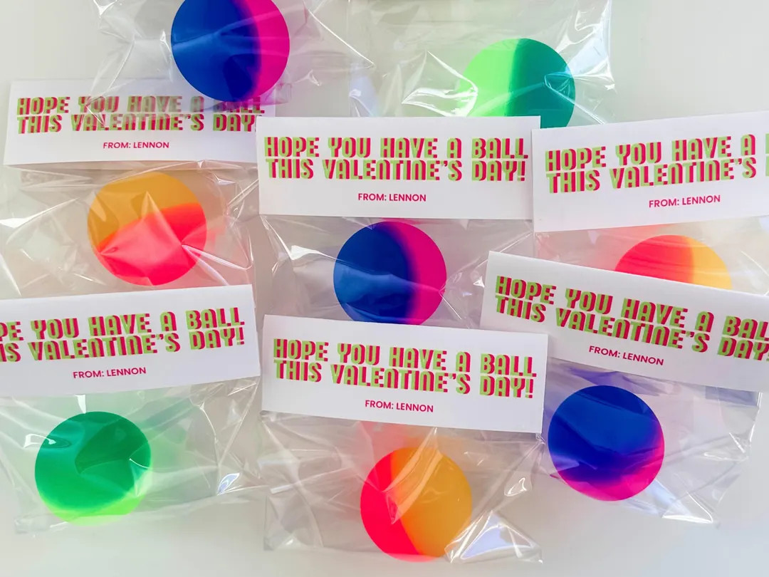 Hope You Have A Ball Non Candy Valentine Bouncy Ball Kids Valentines Valentine's Day Party Fun Va... | Etsy (US)