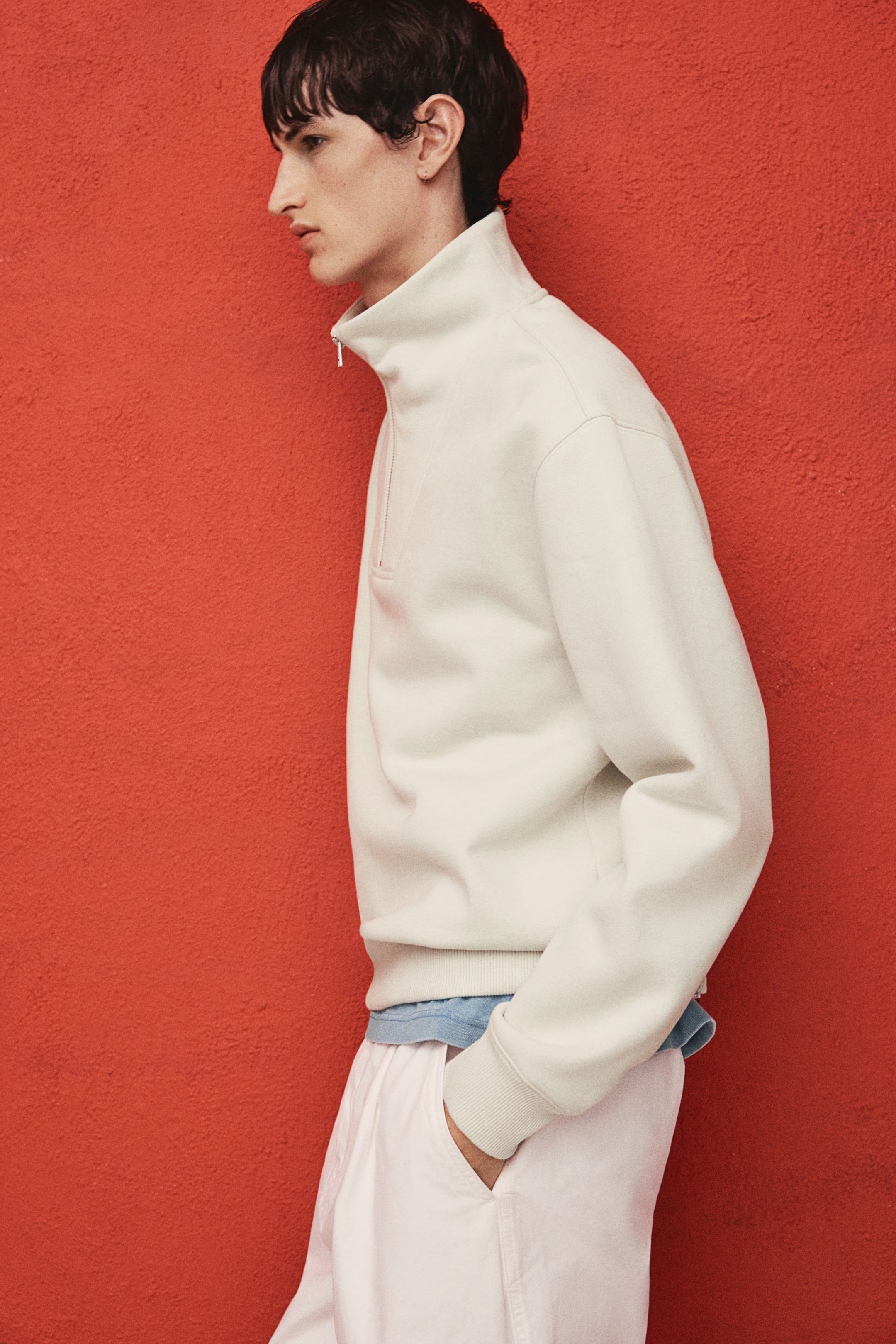 Regular Fit Half-Zip Sweatshirt - Dark forest green - Men | H&M US | H&M (US + CA)