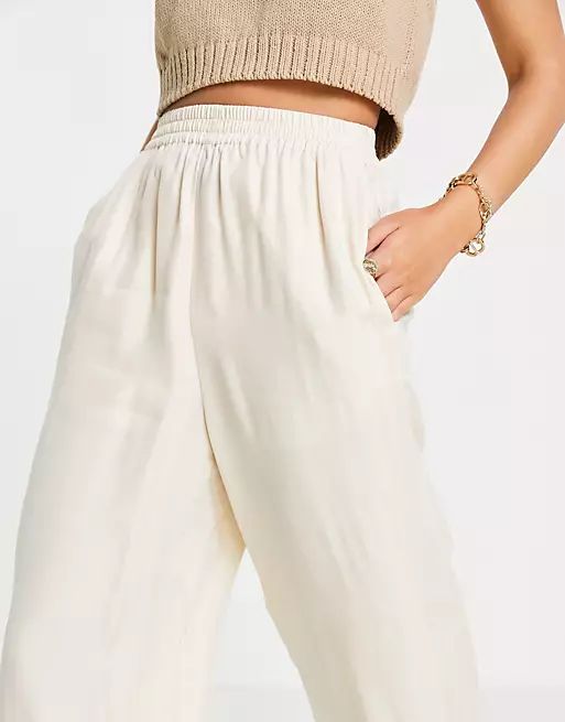 & Other Stories super soft cupro pants in beige | ASOS (Global)