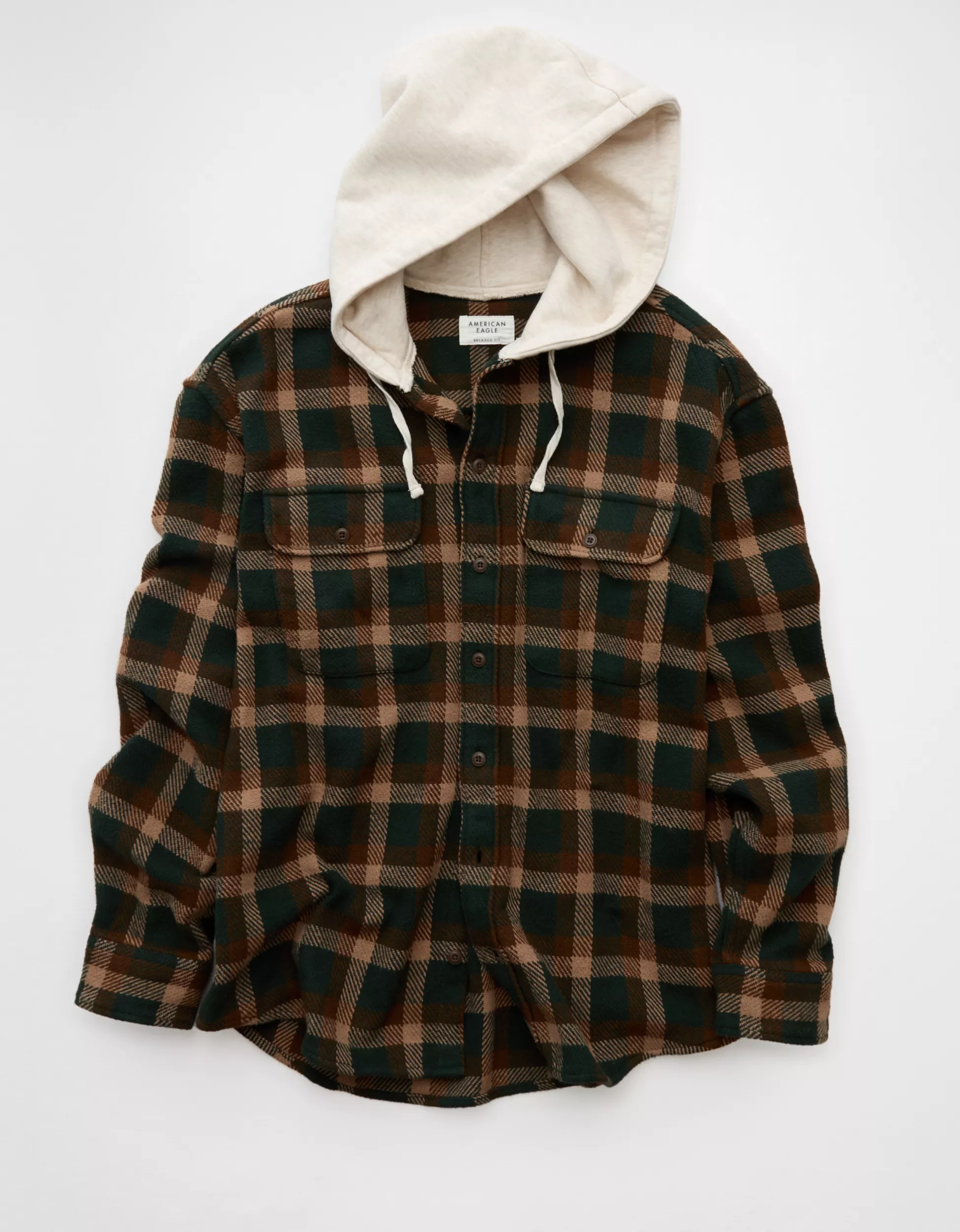 AE Hooded Flannel Shirt | American Eagle Outfitters (US & CA)
