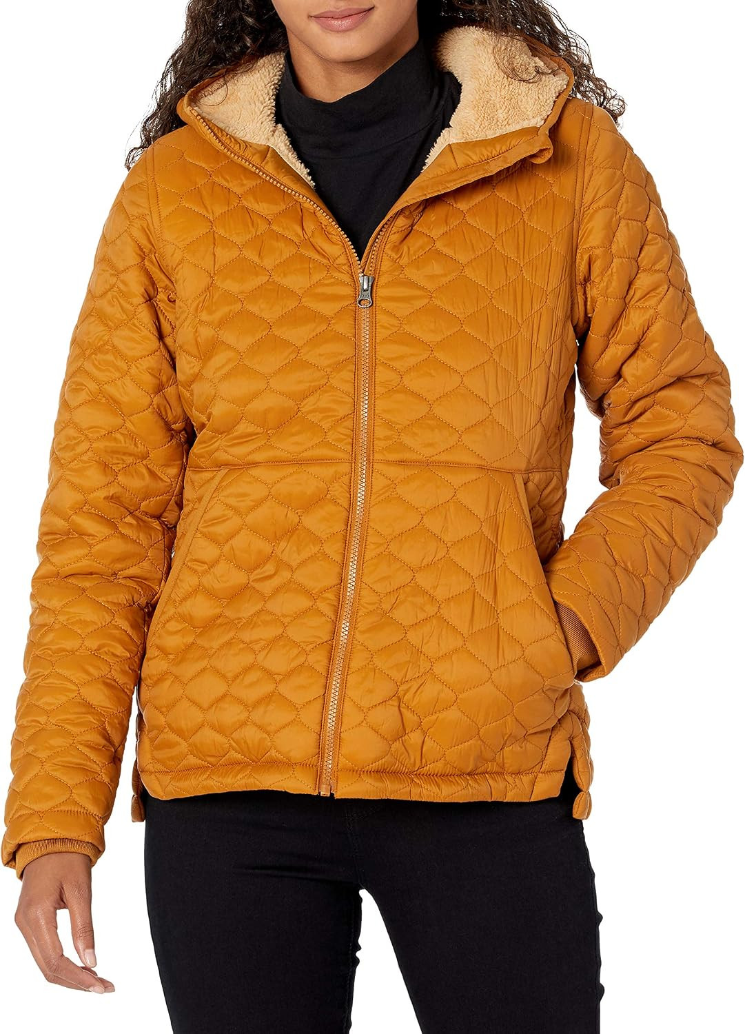 Amazon Essentials Women's Lightweight Quilted Full-Zip Water-Resistant Fleece Sherpa-Lined Hooded Puffer Jacket | Amazon (US)