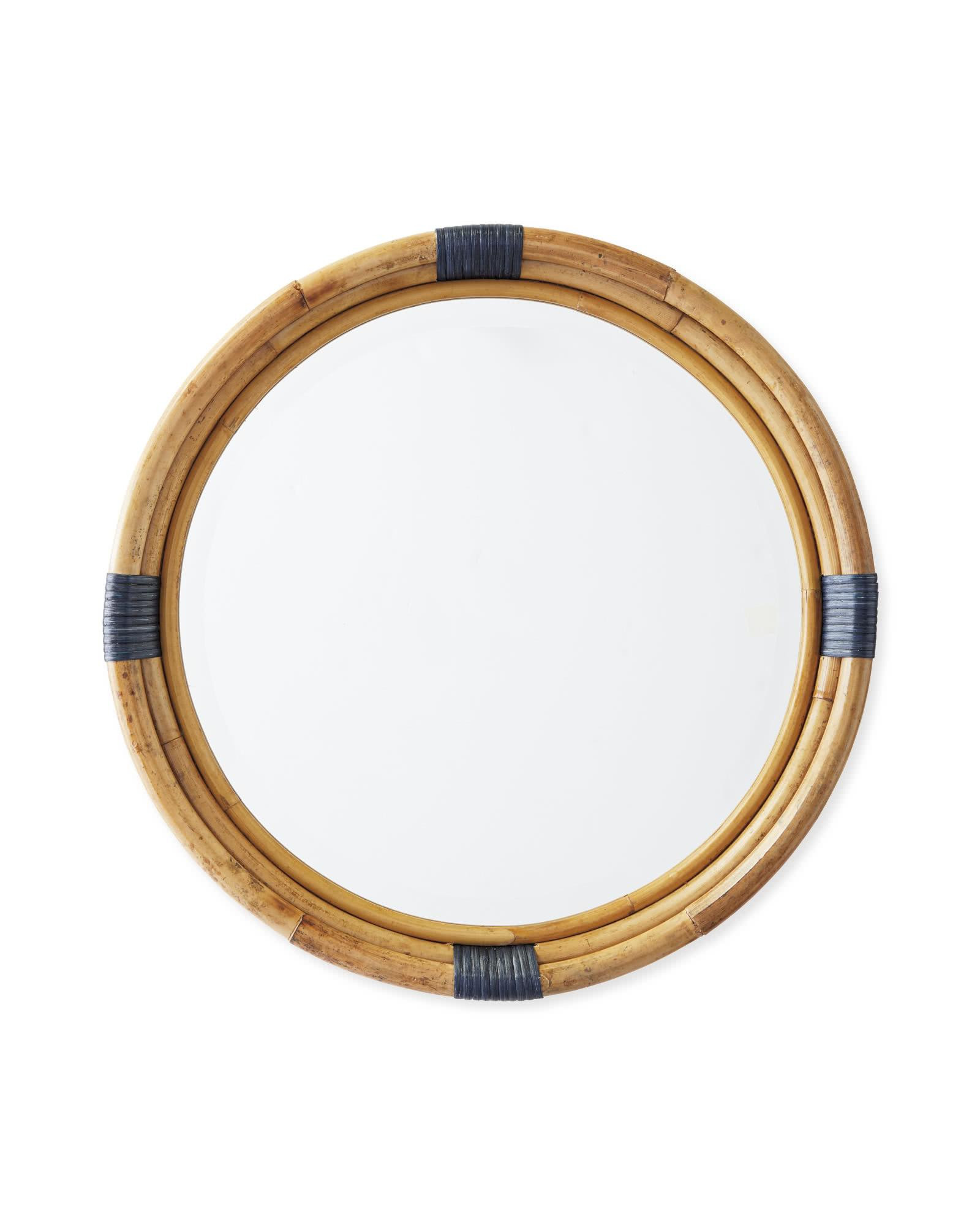 Montara Rattan Mirror - Navy | Serena and Lily