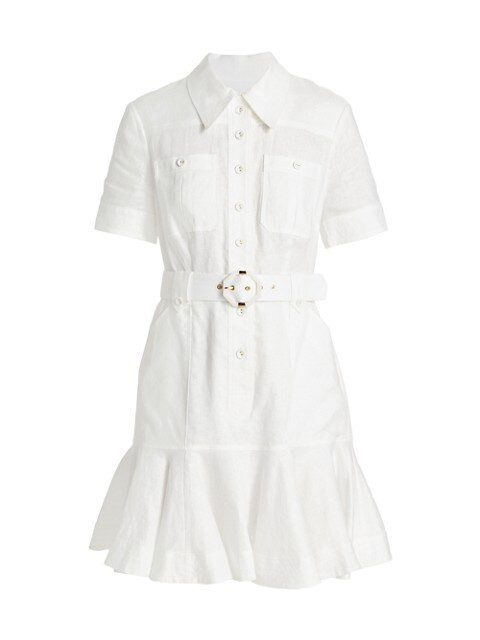 Zimmermann Tiggy Belted Linen Shirtdress | Saks Fifth Avenue