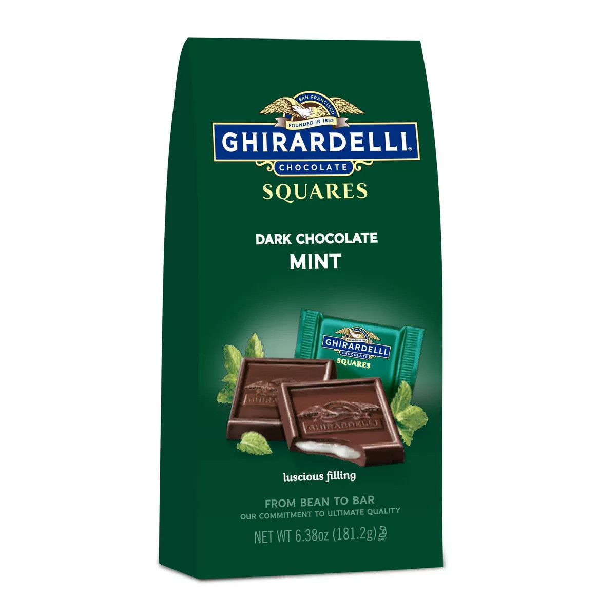 GHIRARDELLI Dark Chocolate Mint Candy SQUARES - 6.38oz | Target