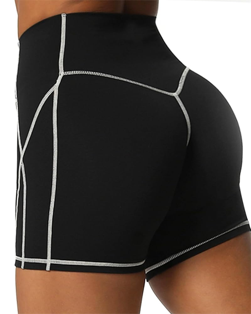 Aoxjox Lexi Lined Workout Biker Shorts for Women Tummy Control High Waisted Exercise Athletic Gym... | Amazon (US)