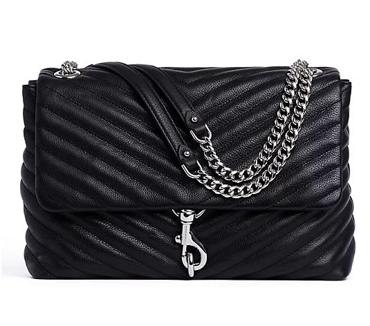 Rebecca Minkoff Leather Edie Flap Shoulder Bag | QVC