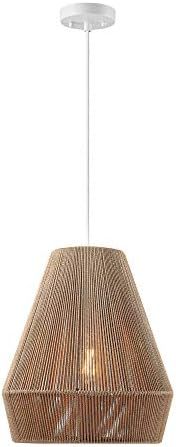 Globe Electric 60332 Grant 1 Pendant Lighting, Twine, Matte, White Fabric Cord | Amazon (US)