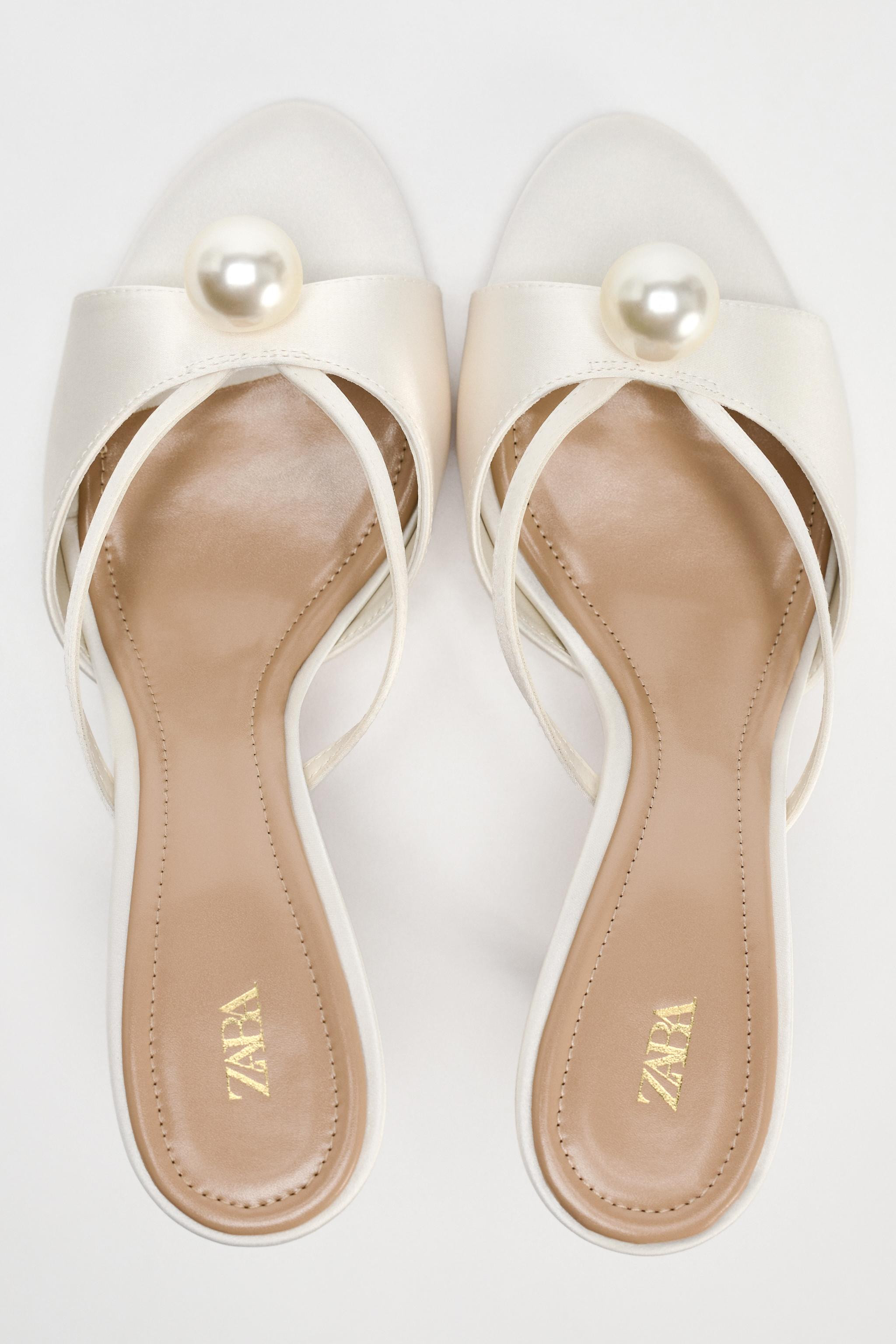 PEARL HEELED SANDALS | Zara UK