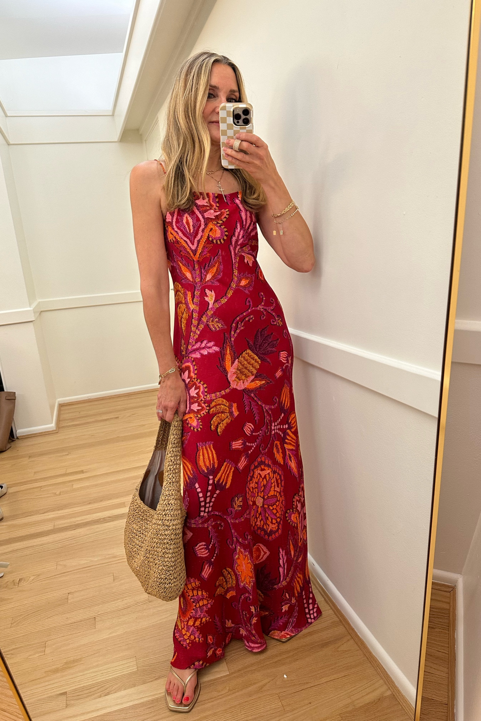 farm rio floral satin slip dress Floral Print Slip Dress