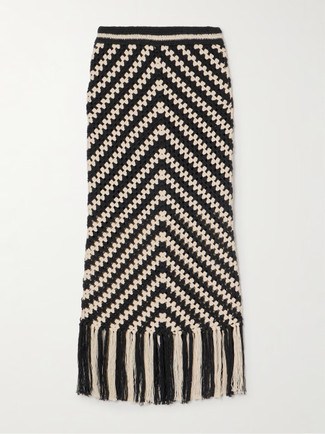 Fringed Maxi Skirt