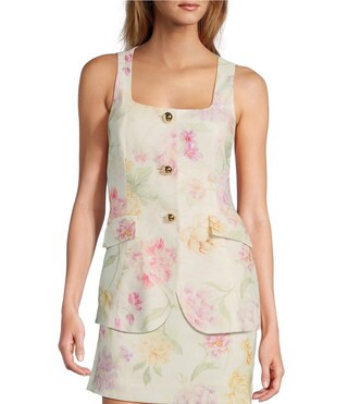 Antonio Melani Laura Floral Square Neck Sleeveless Vest | Dillard's | Dillard's