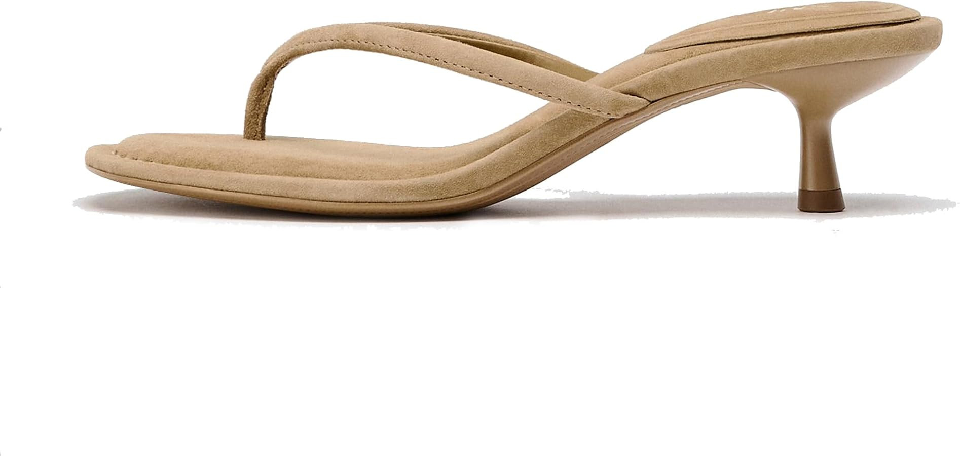 Kitten Heel Thong Sandals for Women Slip-on Low Heeled Sandal Fashion Summer Flip Flops Heels | Amazon (UK)