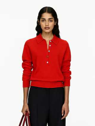 Wool Polo Jumper – Red – Women – ARKET GB | Arket UK