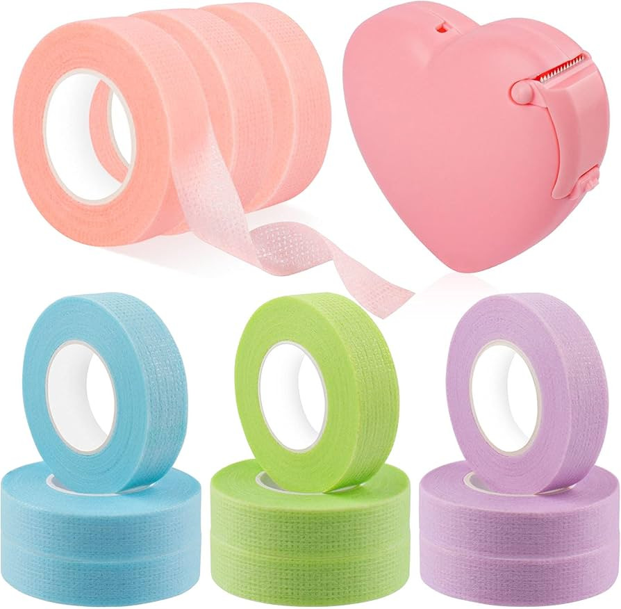 Rolybag 4 Colors Eyelash Extension Tape Breathable Eyelash Tape with Heart Shaped Tape Cutter Adh... | Amazon (US)