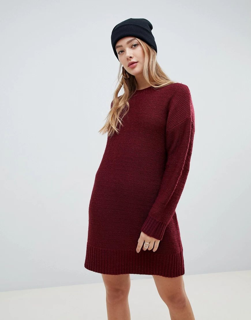 ASOS DESIGN sweater dress in ovoid shape-Red | ASOS (Global)