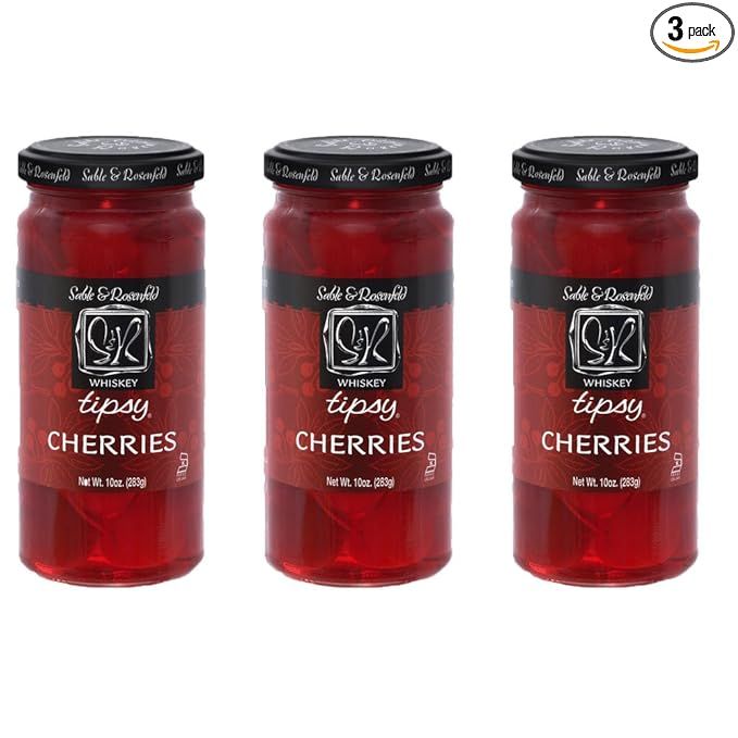 Sable & Rosenfeld Cherry Cocktail Garnishes - Earth Kosher - Whiskey Tipsy Cherries - 3 Pack (10 ... | Amazon (US)