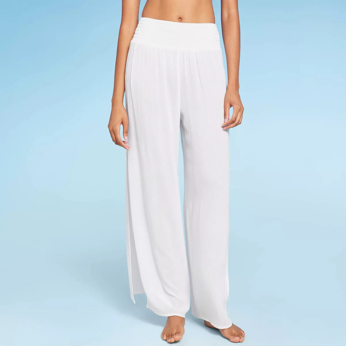 Women's Smocked Waist Side Slit Cover Up Pants - Shade & Shore™ | Target
