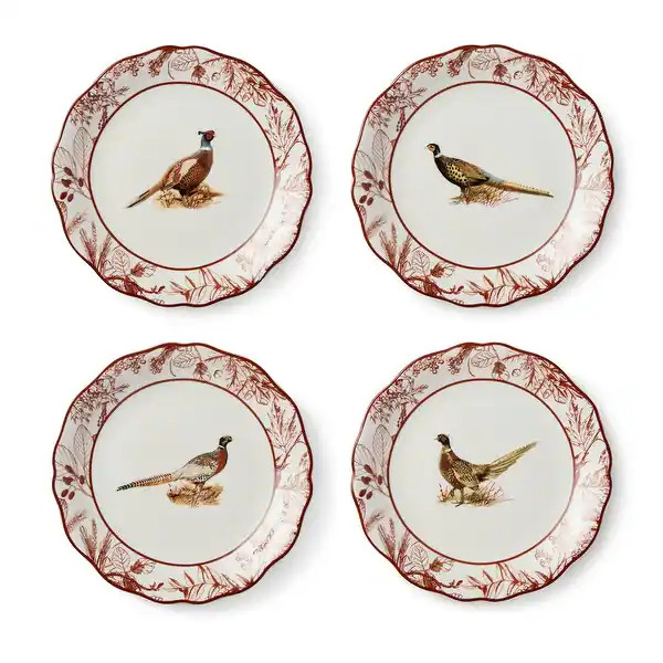 Certified International Pheasant Grove Set of 4 Salad Plates 8.5in 4 asst - 8.5" W x 8.5" D x 1" ... | Bed Bath & Beyond