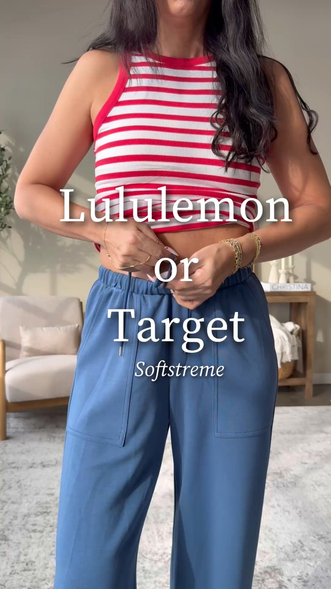 NEW Target Softstreme lululemon look for less sets 
Comes in 4 colors.  
Pants - size small 
Crewneck - small 
Tank- small 
Sneakers - size a half size down 

#LTKFitness #LTKFindsUnder50 #LTKU #LTKNYFW