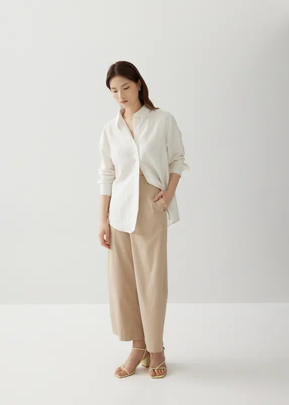 Alvina Relaxed Striped Linen Shirt | LOVEBONITO SINGAPORE PTE LTD