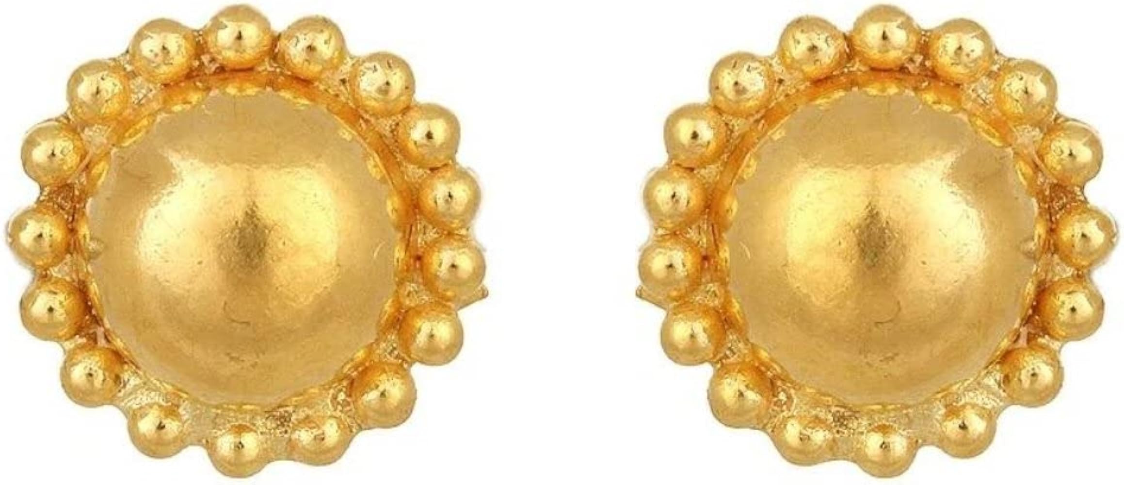 Certified Solid 22K/18K Yellow Fine Gold Classy Beaded Flower Design Earrings In Both 22 Carat An... | Amazon (US)