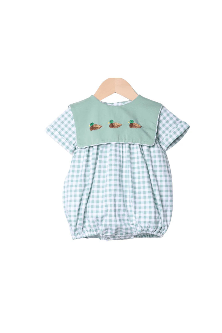 Fall Mallard Sage Green Bubble | The Smocked Flamingo