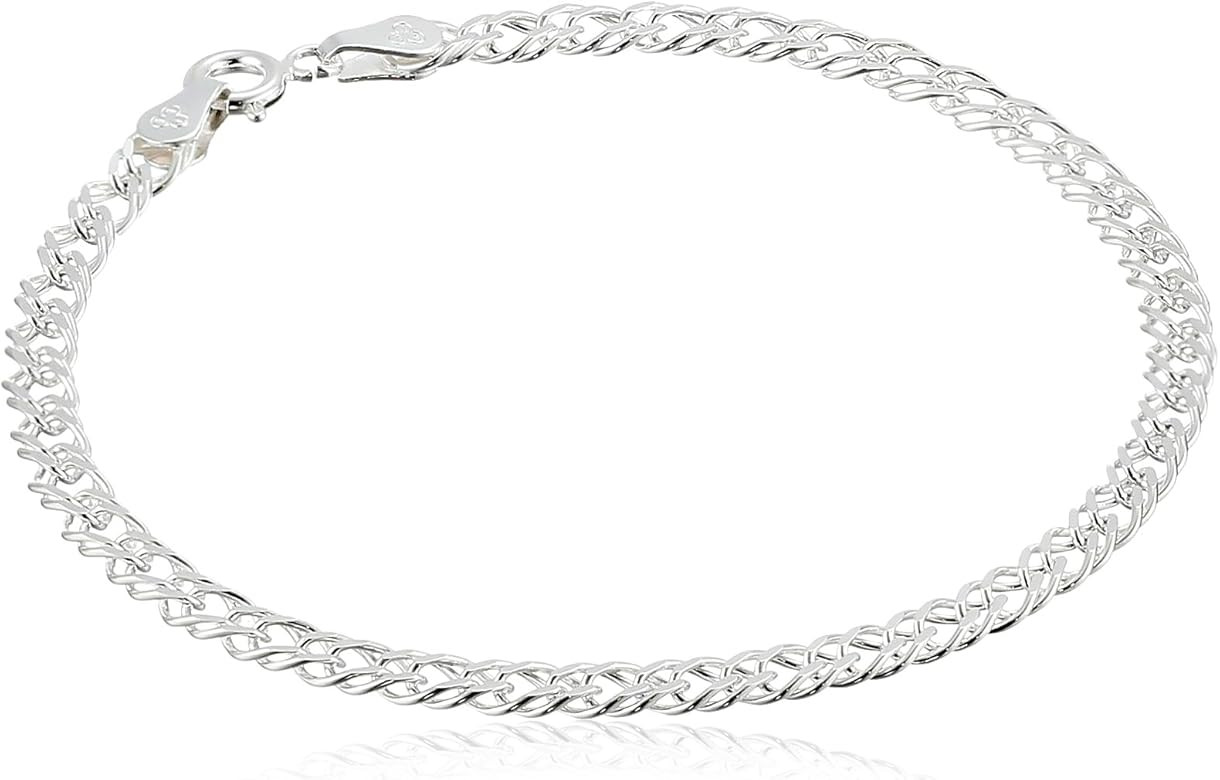 Amazon Collection Sterling Silver Interlocking Geometric Link Bracelet | Amazon (US)