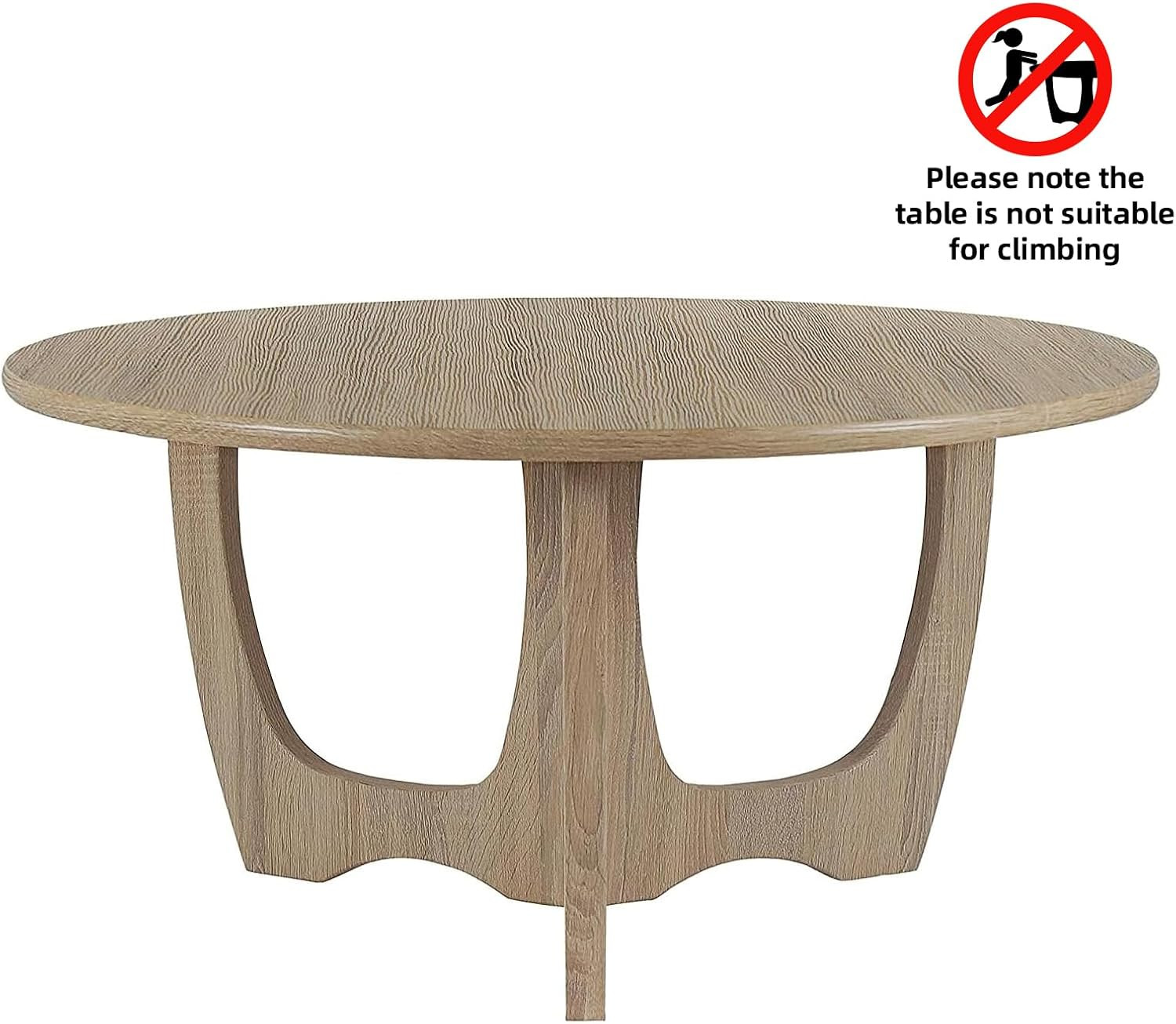 FINECASA Wooden Round Coffee Table Curved Leg, Accent Couch,Home Decoration, Living Room Tables, ... | Amazon (US)