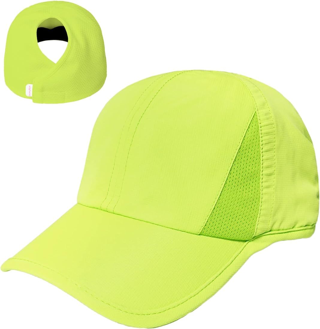 Ponyflo Womens Ponytail Baseball Cap - Ponytail Hats for Women, Curly Hair Ponytail Hat, Baseball... | Amazon (US)