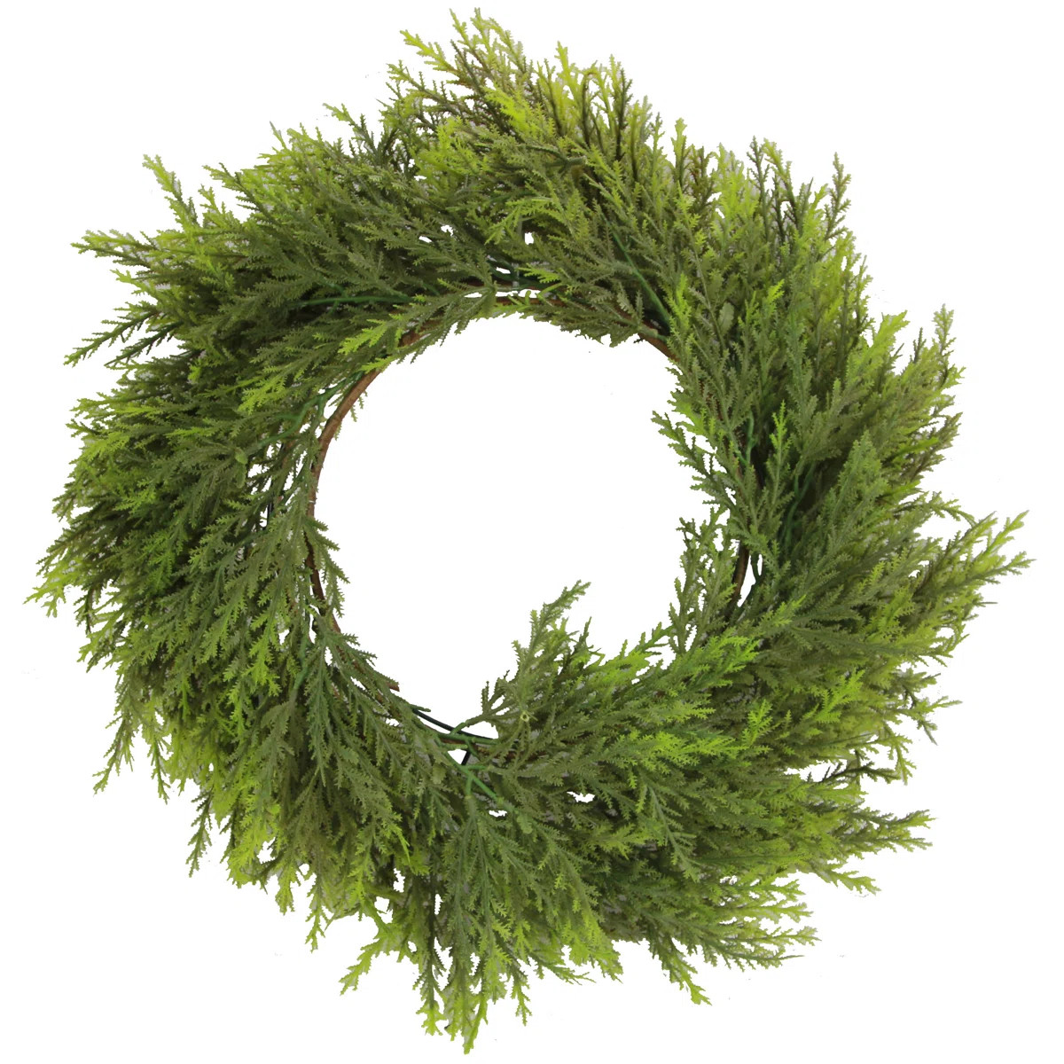 25" Faux Chinese Cedar Holiday Christmas Wreath For Front Door Home Decor, Wall Christmas D\u00e9... | Wayfair North America