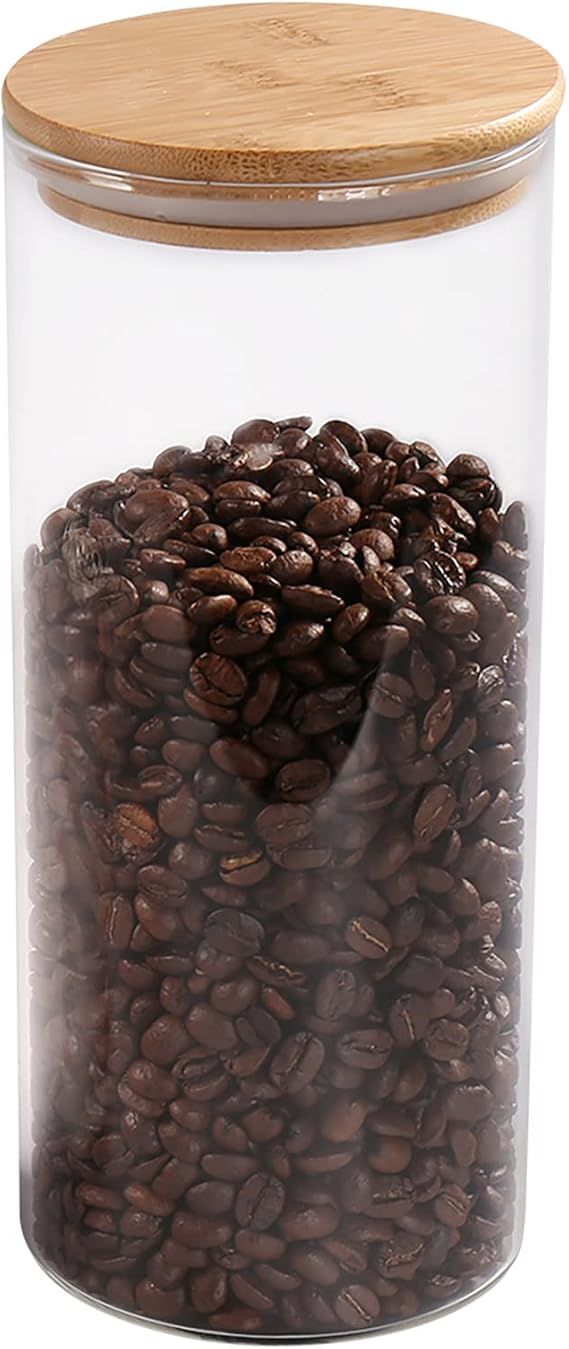 Glass Coffee Bean Container, 52.36 FL OZ (1550 ML), [Thickened Version] 77L Glass Food Storage Ja... | Amazon (US)