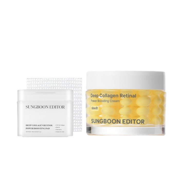 SUNGBOON EDITOR - Deep Collagen Retinol Power Boosting Capsule Cream - 50ml (1ea) + Power Boosting Pad 190ml (1ea) Set | Stylevana