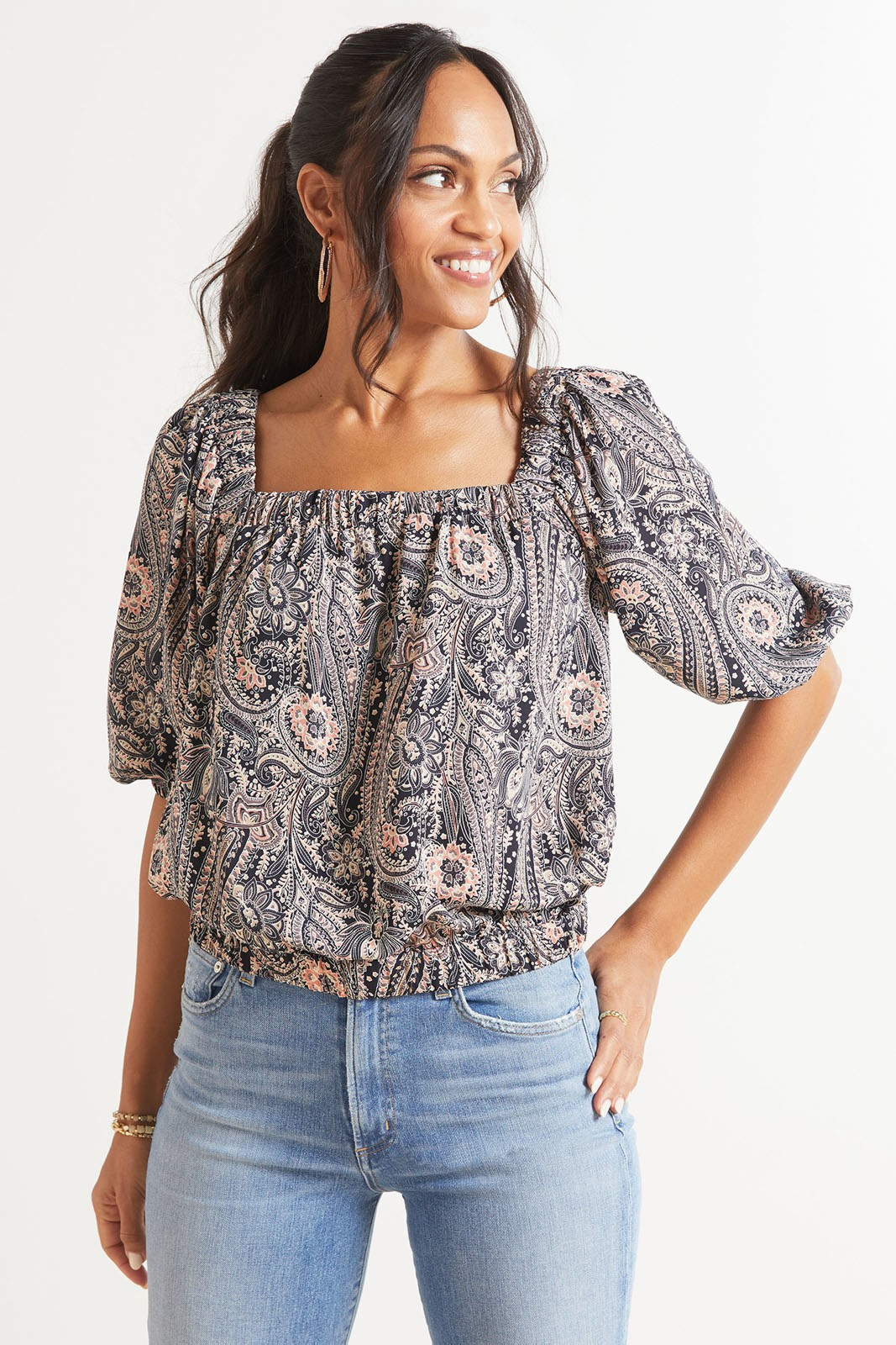 ROAN + RYAN Tallie Square Neck Blouse | EVEREVE | Evereve