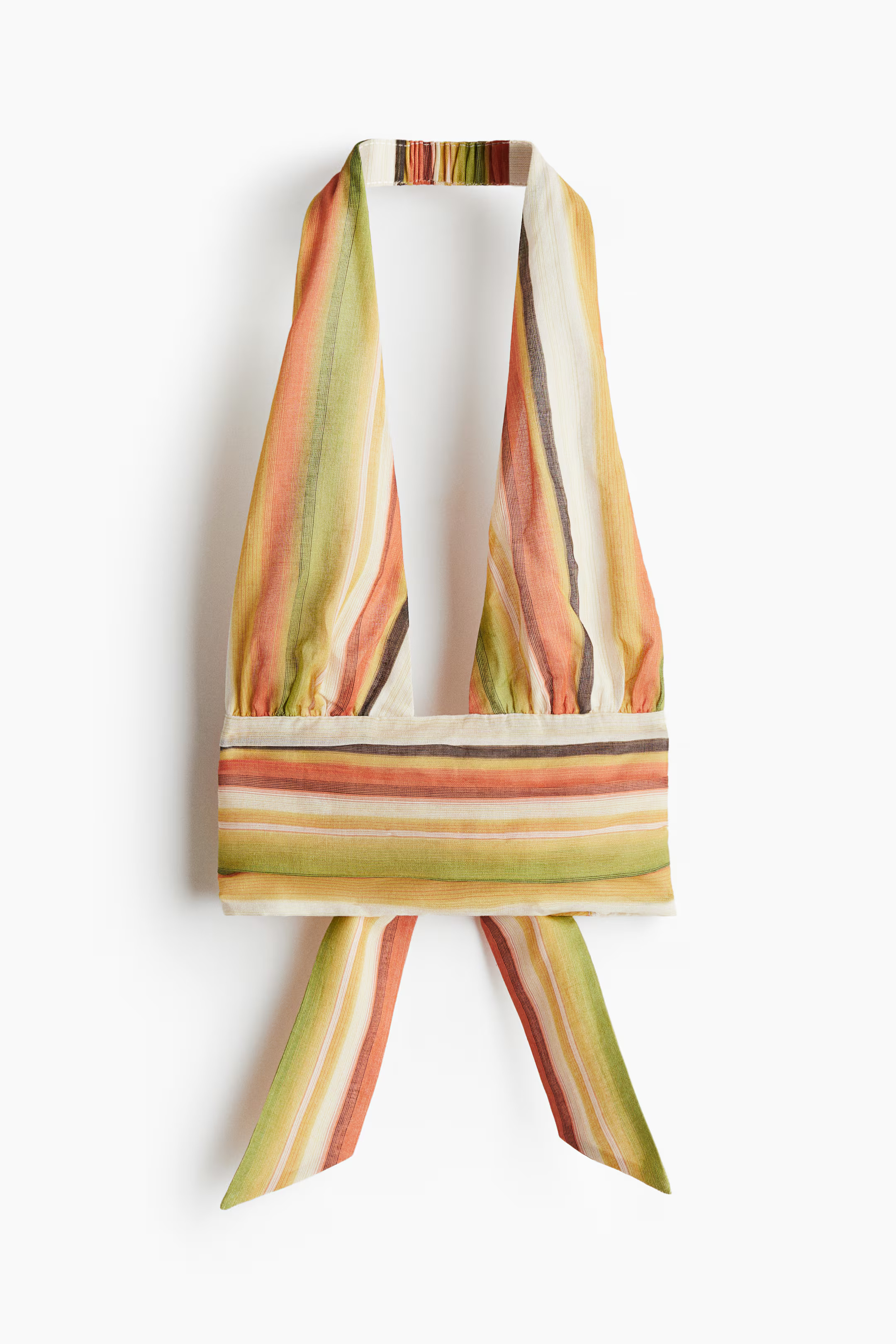 Open-back halterneck top - Orange/Striped - Ladies | H&M GB | H&M (UK, MY, IN, SG, PH, TW, HK)