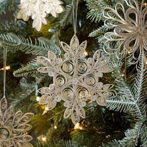 Die Cut Paper Snowflake Ornaments (Set of 9) | West Elm (US)