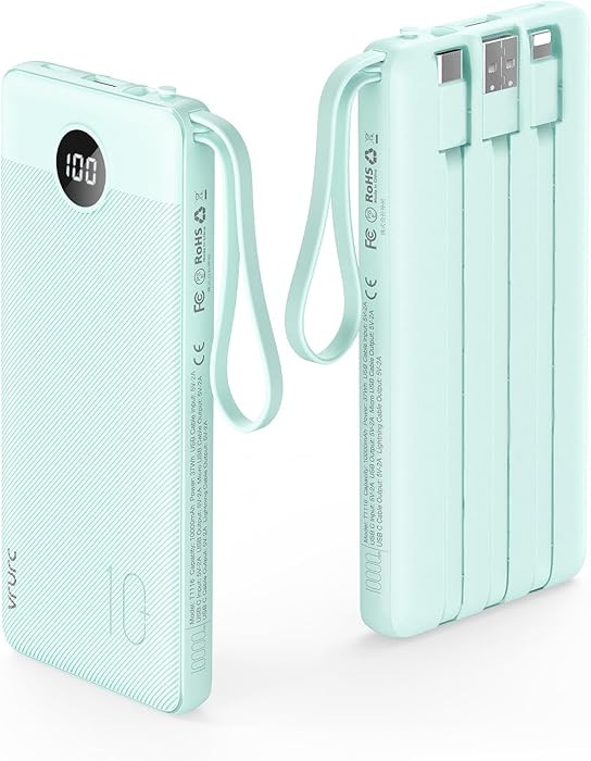 VRURC Portable Phone Charger, Portable Charger USB C 10000mAh, 5 Outputs 2 Inputs Travel Battery ... | Amazon (US)