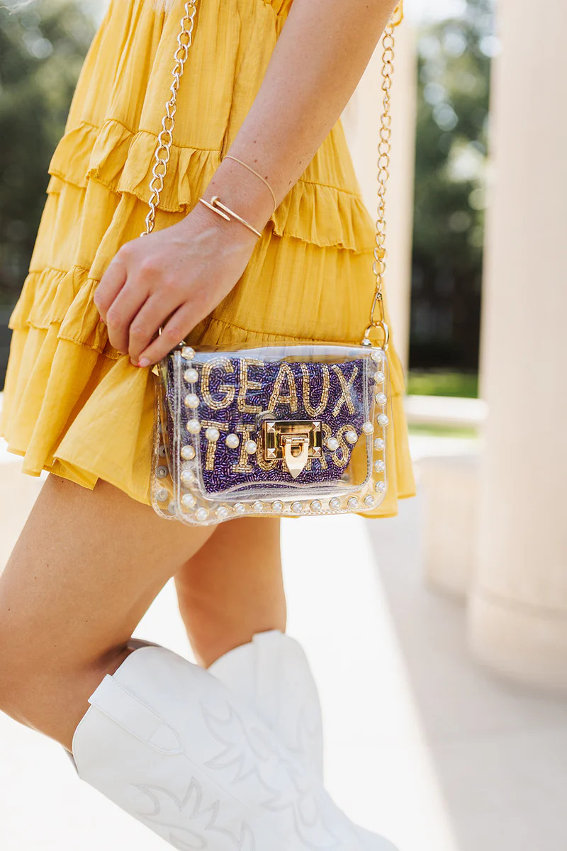Beaded Pouch - Geaux Tigers | The Impeccable Pig