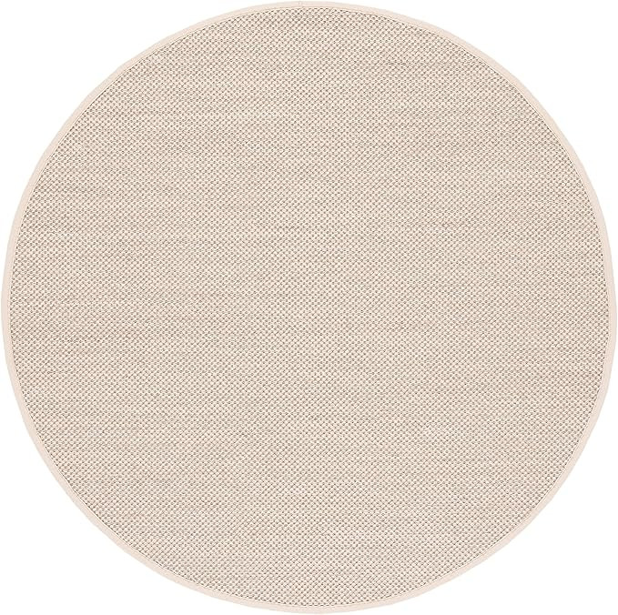 Safavieh Area Rug 7' Round - Natural Fiber Collection - Marble & Beige, Sisal, Woven Design with ... | Amazon (US)